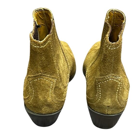 Zara brown suede ankle boots booties low heel size 5.5 - Picture 4 of 9